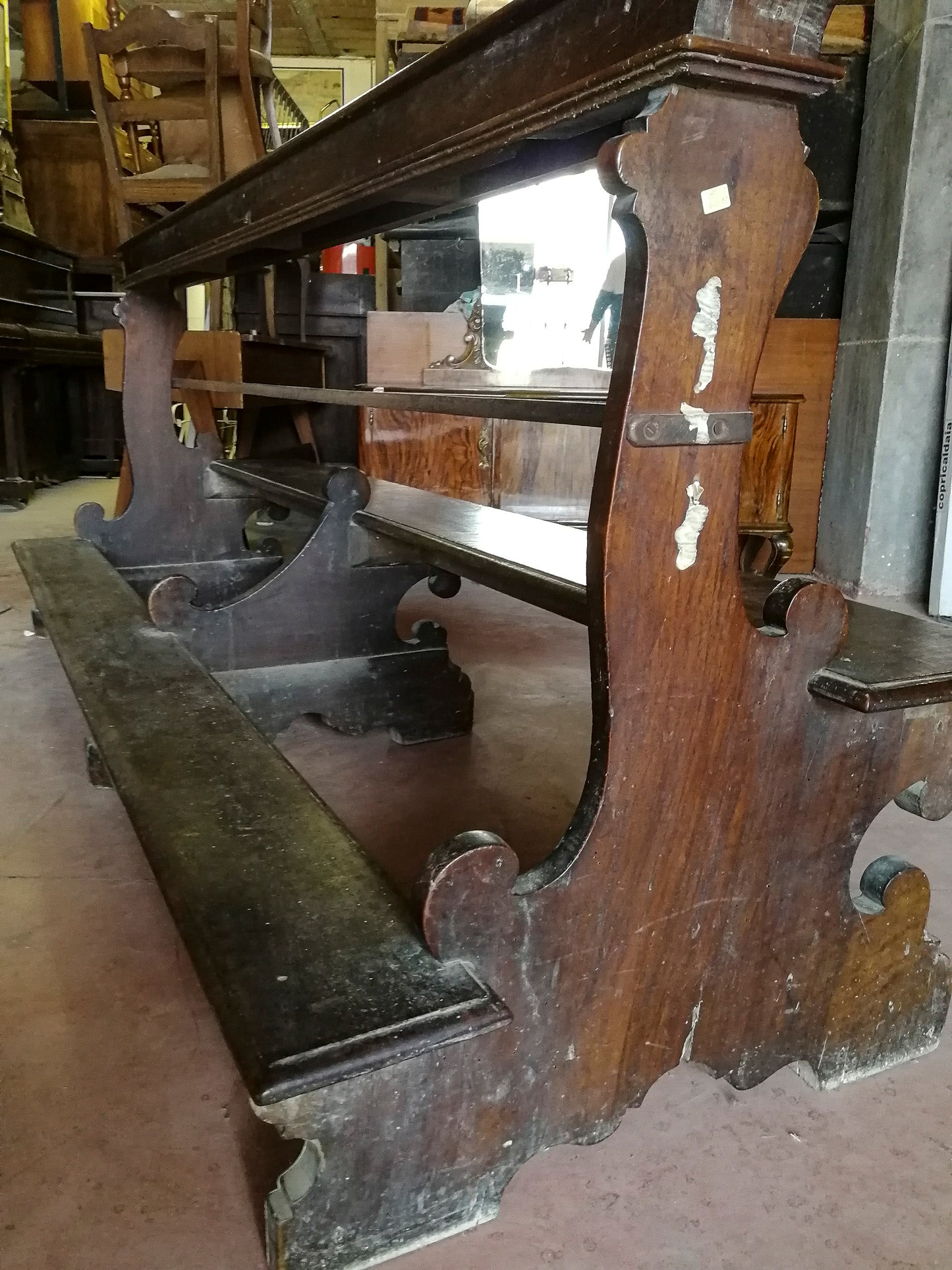 Panca a lira con inginocchiatoio in noce massello italia epoca Luigi XIV