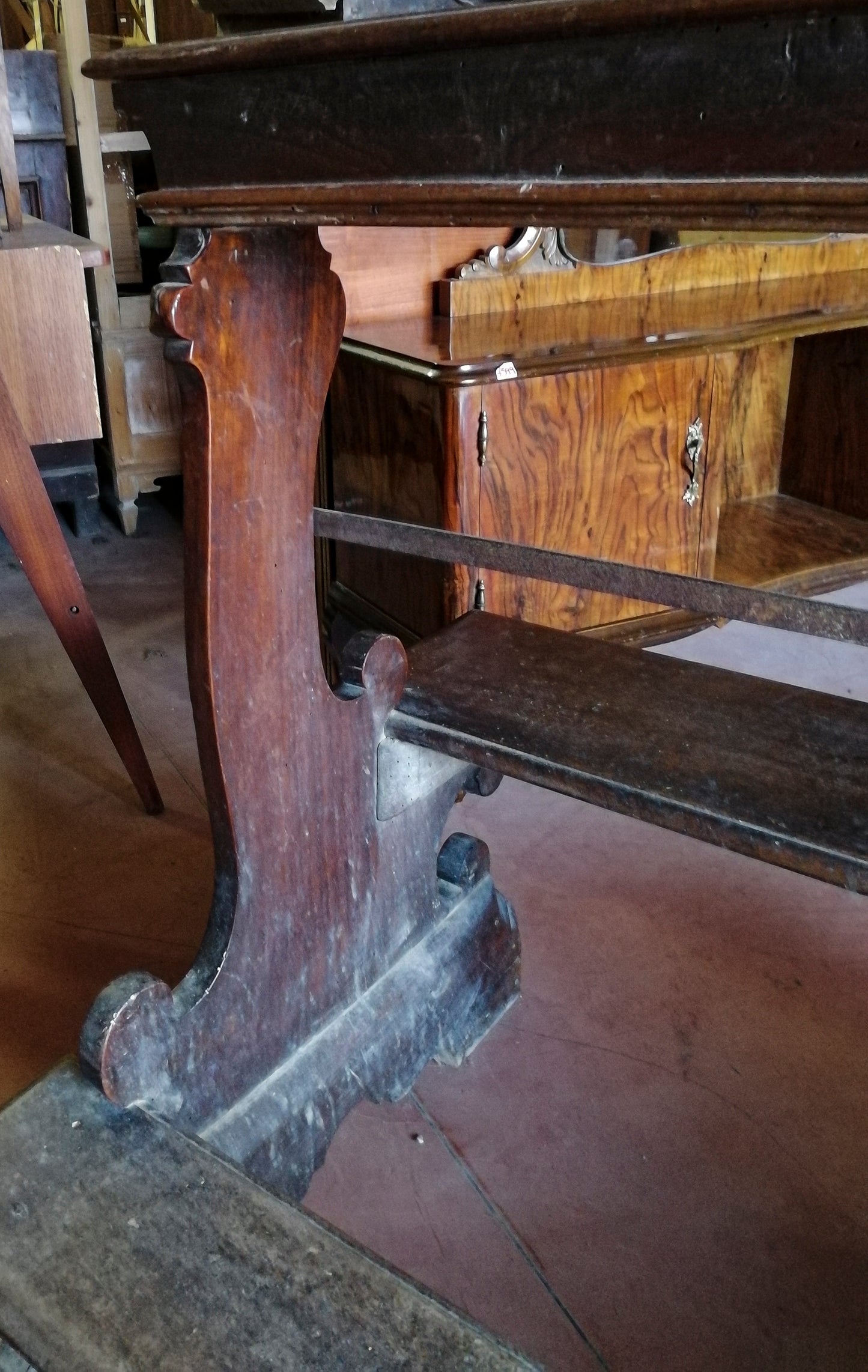 Panca a lira con inginocchiatoio in noce massello italia epoca Luigi XIV