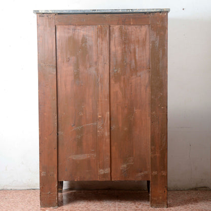 Secretaire intarsiato  con piano in marmo Italia epoca 1890