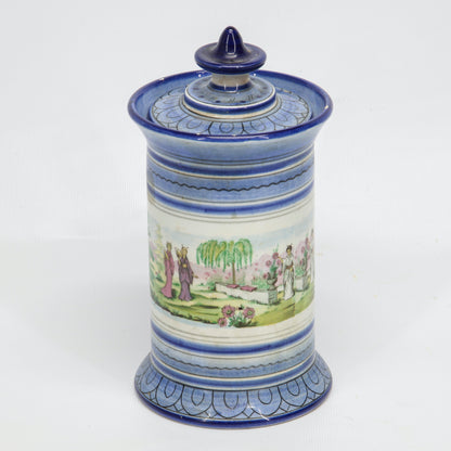 Barattolo in ceramica con scene orientali