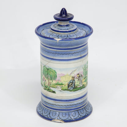 Barattolo in ceramica con scene orientali