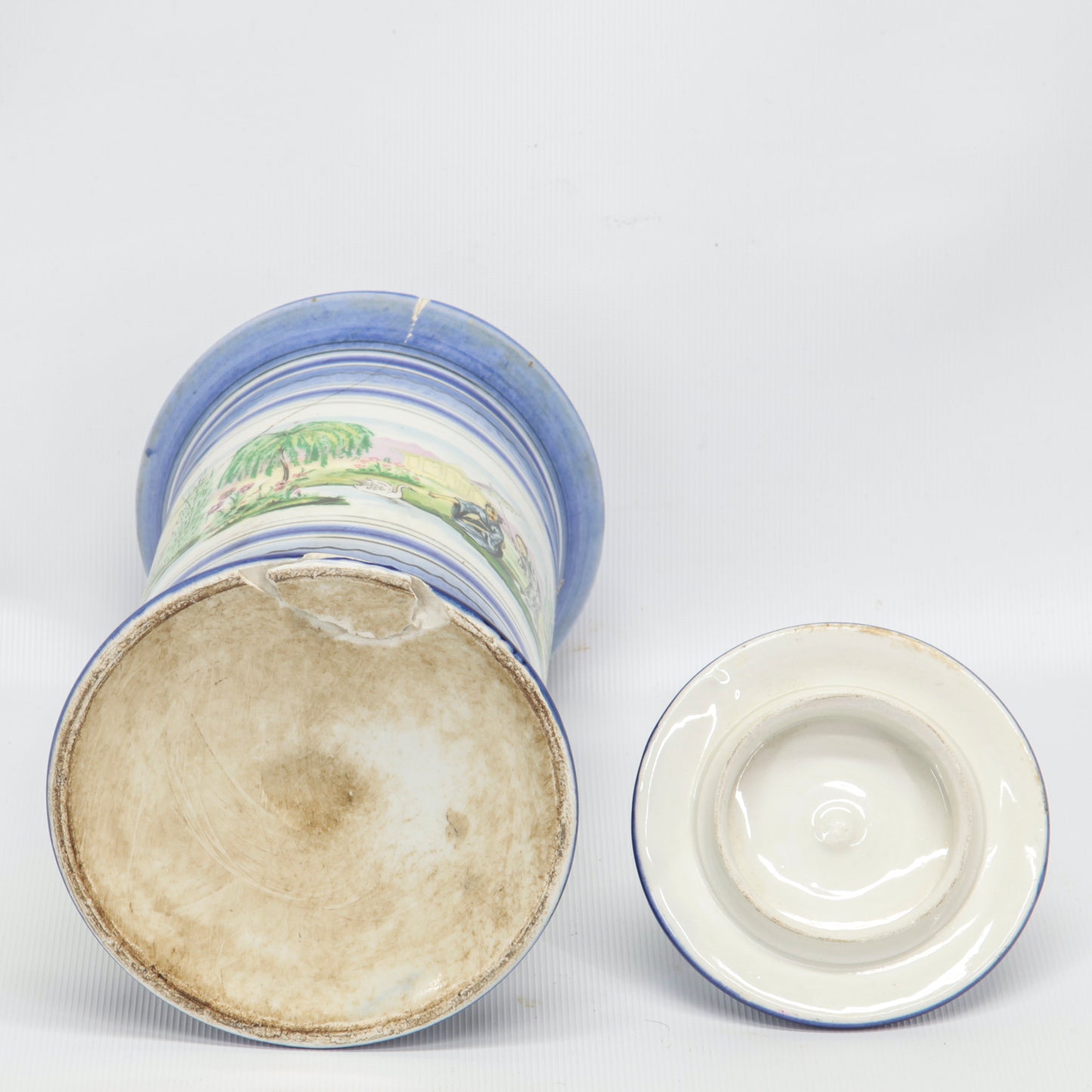 Barattolo in ceramica con scene orientali