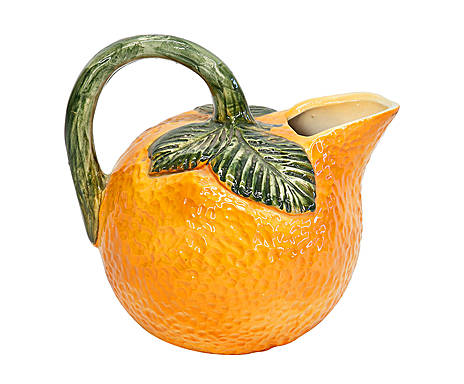 Teiera brocca caraffa  in ceramica arancione a forma di arancia Italia 1970
