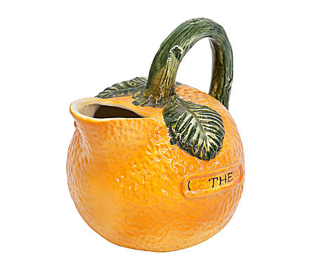 Teiera brocca caraffa  in ceramica arancione a forma di arancia Italia 1970