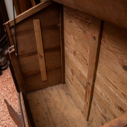 Mobile credenza contenitore legno  ciliegio piano ribalta incilanato Italia epoca fine 1700