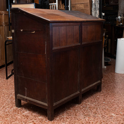 Mobile credenza contenitore legno  ciliegio piano ribalta incilanato Italia epoca fine 1700