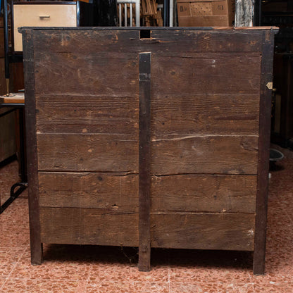 Mobile credenza contenitore legno  ciliegio piano ribalta incilanato Italia epoca fine 1700