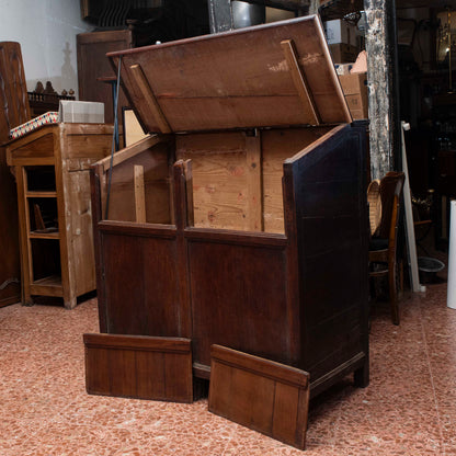 Mobile credenza contenitore legno  ciliegio piano ribalta incilanato Italia epoca fine 1700