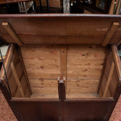 Mobile credenza contenitore legno  ciliegio piano ribalta incilanato Italia epoca fine 1700
