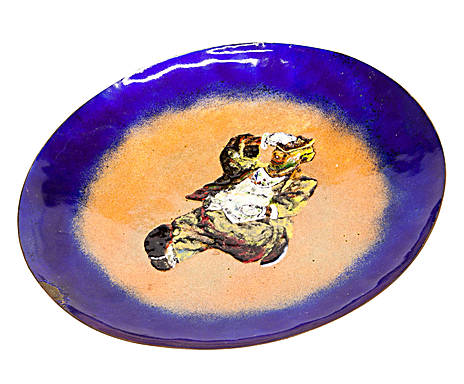 Piatto cloisonné con pagliaccio Italia 1970