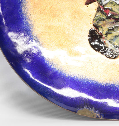 Piatto cloisonné con pagliaccio Italia 1970