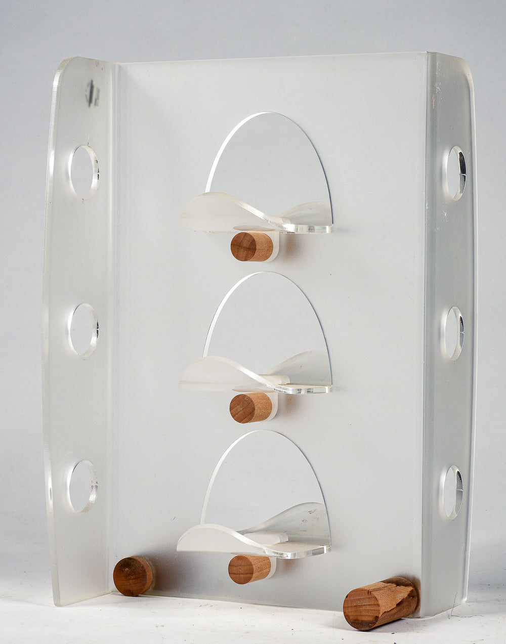 Portabottiglie portatile 6 bottiglie da appoggio design Guzzini plexiglas  anni 2000