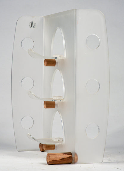 Portabottiglie portatile 6 bottiglie da appoggio design Guzzini plexiglas  anni 2000