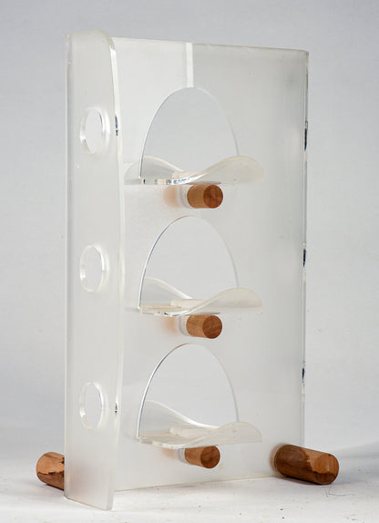 Portabottiglie portatile 6 bottiglie da appoggio design Guzzini plexiglas  anni 2000