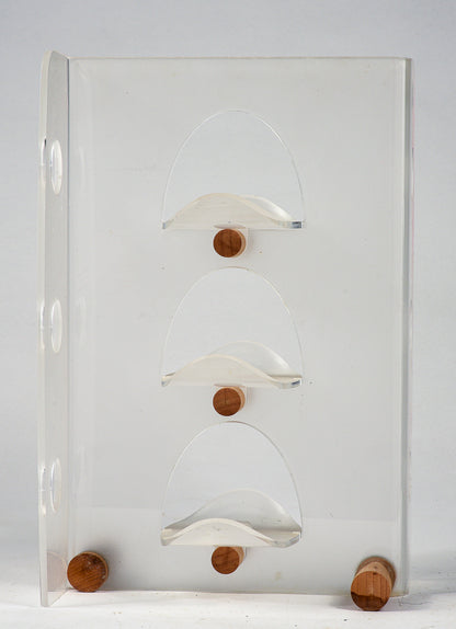 Portabottiglie portatile 6 bottiglie da appoggio design Guzzini plexiglas  anni 2000