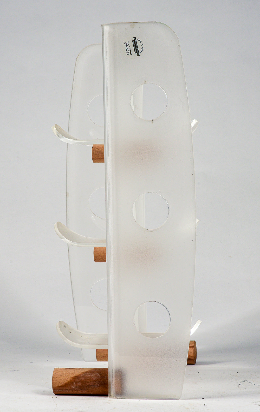 Portabottiglie portatile 6 bottiglie da appoggio design Guzzini plexiglas  anni 2000