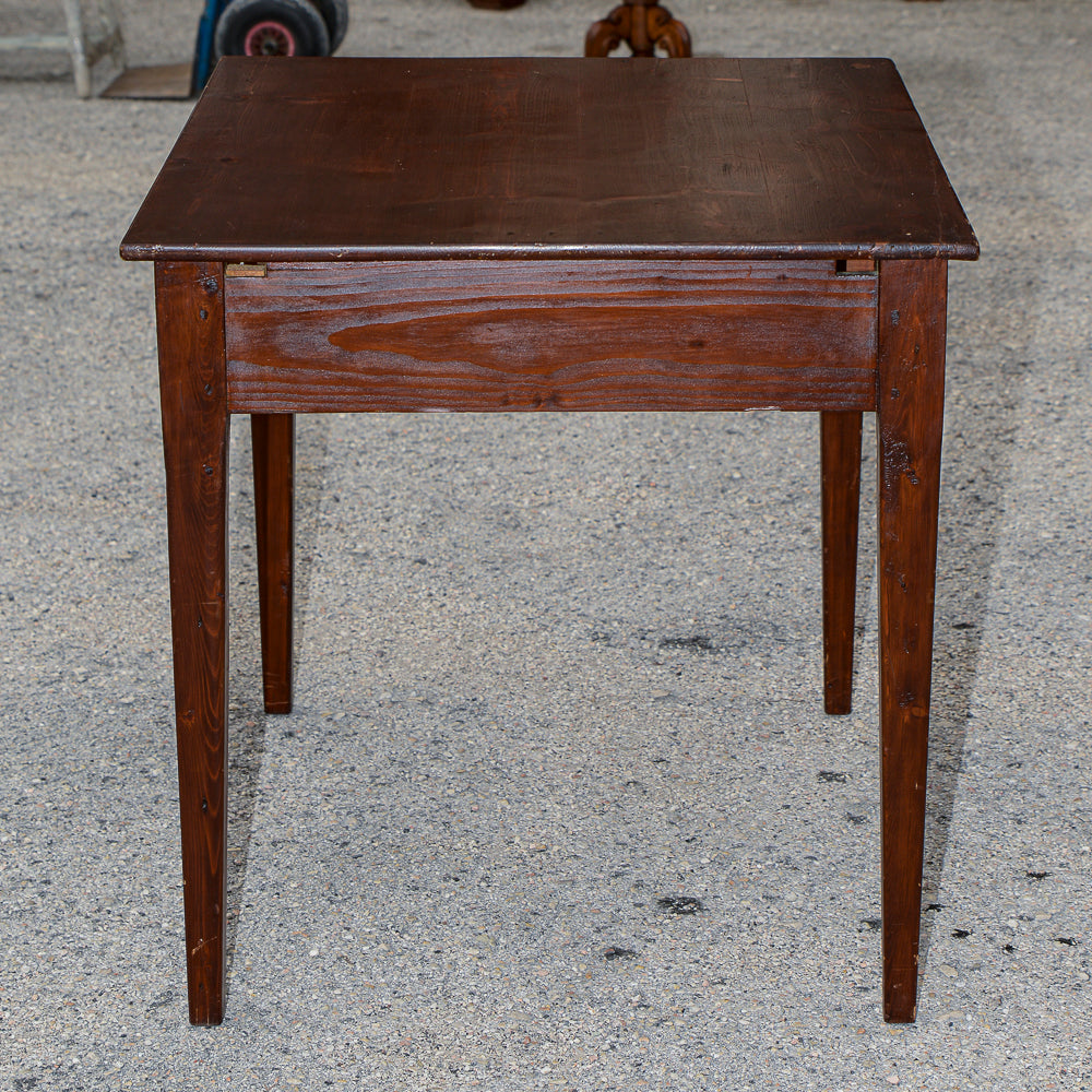 Tavolo rustico da campagna in legno di abete con cassetto  epoca 800
