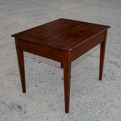Tavolo rustico da campagna in legno di abete con cassetto  epoca 800