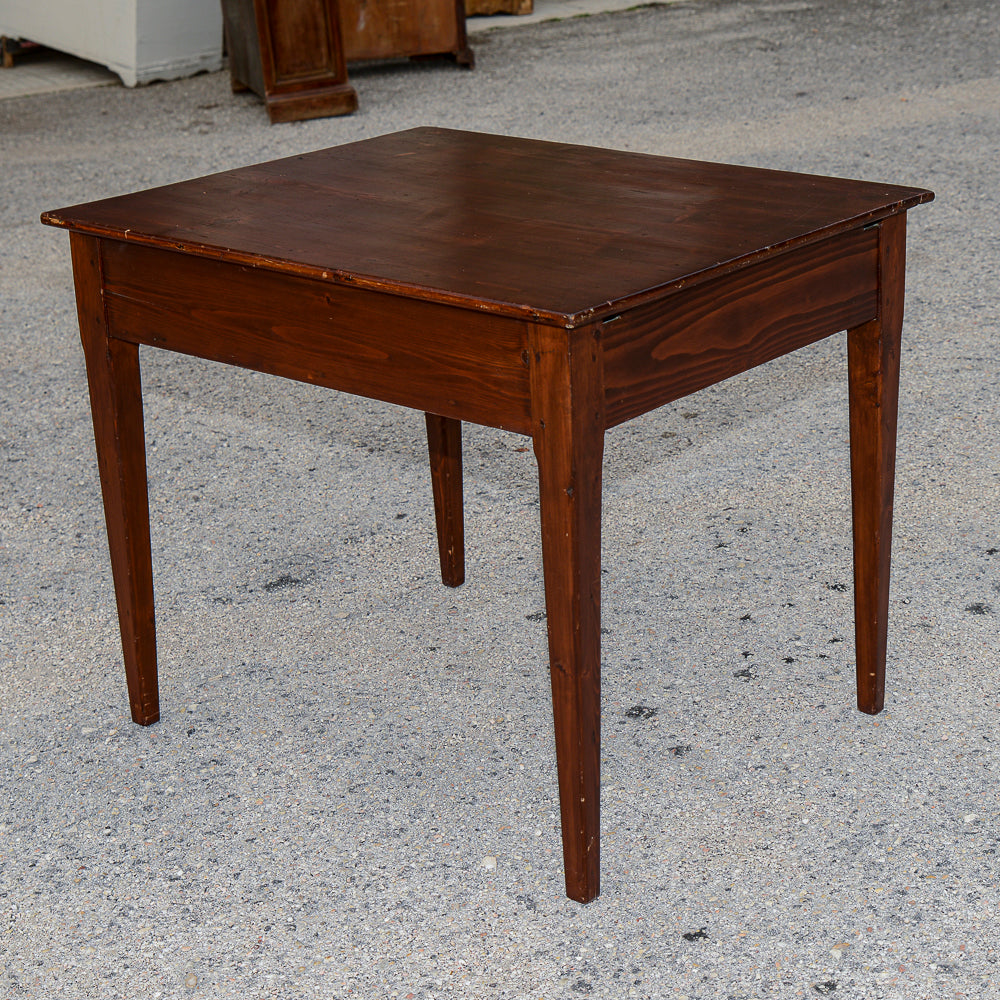 Tavolo rustico da campagna in legno di abete con cassetto  epoca 800