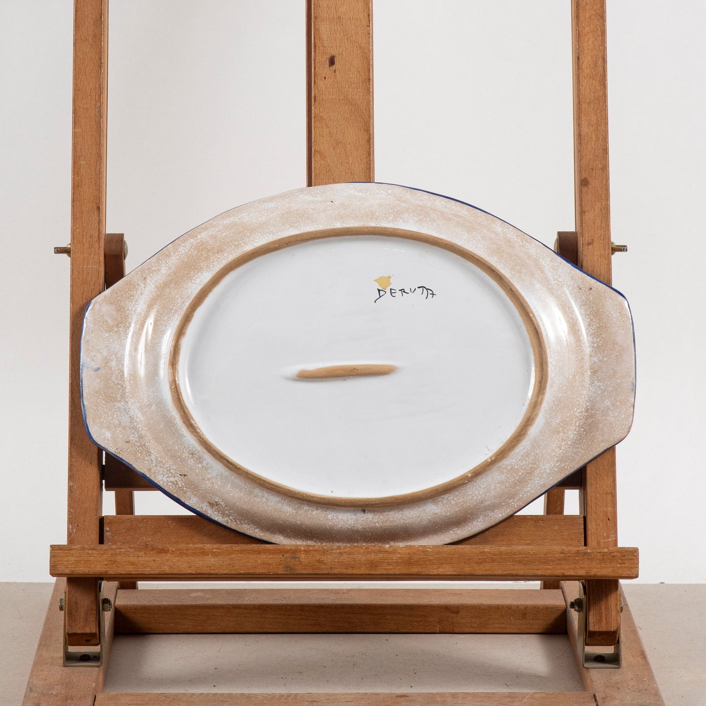 Piatto vassoio ovale in ceramica Deruta anni 1990