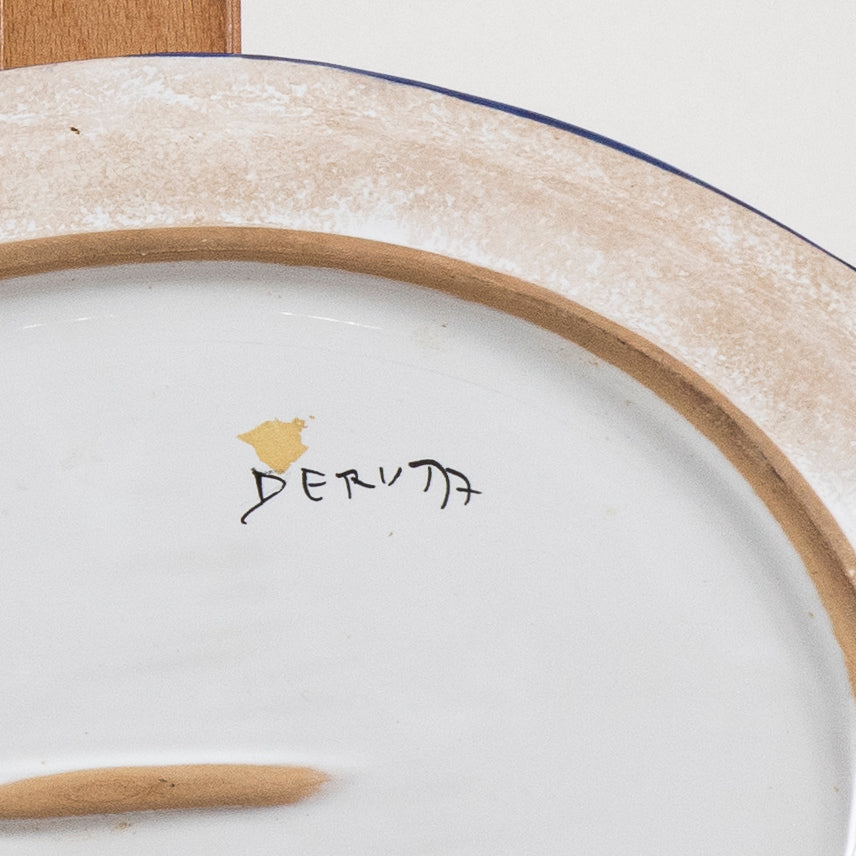 Piatto vassoio ovale in ceramica Deruta anni 1990