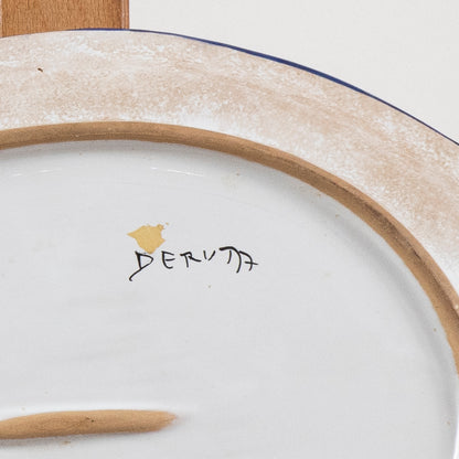 Piatto vassoio ovale in ceramica Deruta anni 1990