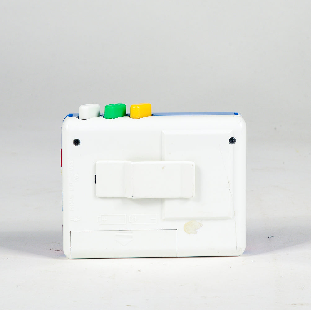 Wolkman per cassette in plastica rosso blu e bianco con tre tasti 1980