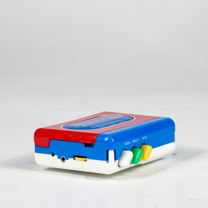 Wolkman per cassette in plastica rosso blu e bianco con tre tasti 1980