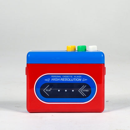 Wolkman per cassette in plastica rosso blu e bianco con tre tasti 1980