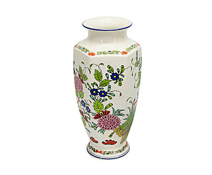 Vaso in ceramica con decoro stile Faenza Italia 1980