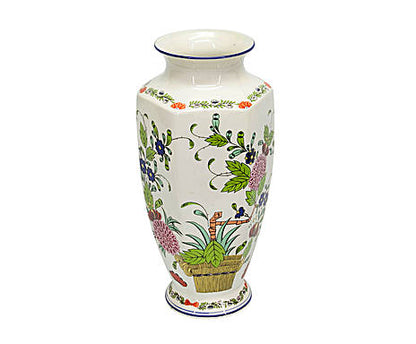 Vaso in ceramica con decoro stile Faenza Italia 1980