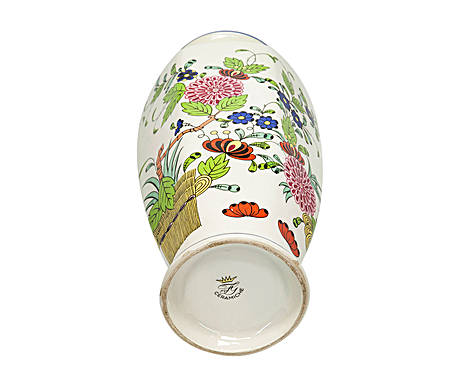 Vaso in ceramica con decoro stile Faenza Italia 1980