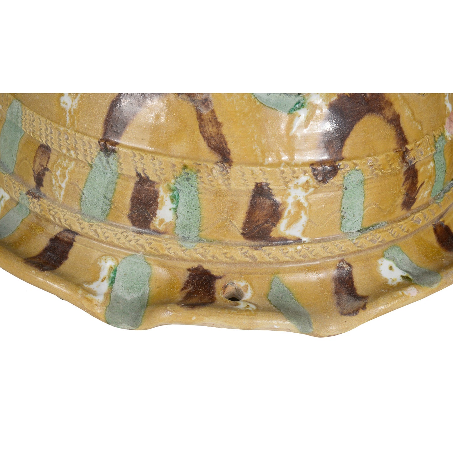 COPPIA DI PORTA-VASI IN TERRACOTTA SMALTATA E LAVORATA ITALIA PRIMO 900