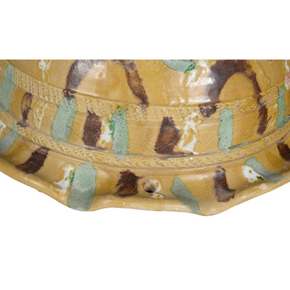 COPPIA DI PORTA-VASI IN TERRACOTTA SMALTATA E LAVORATA ITALIA PRIMO 900