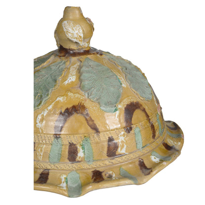 COPPIA DI PORTA-VASI IN TERRACOTTA SMALTATA E LAVORATA ITALIA PRIMO 900