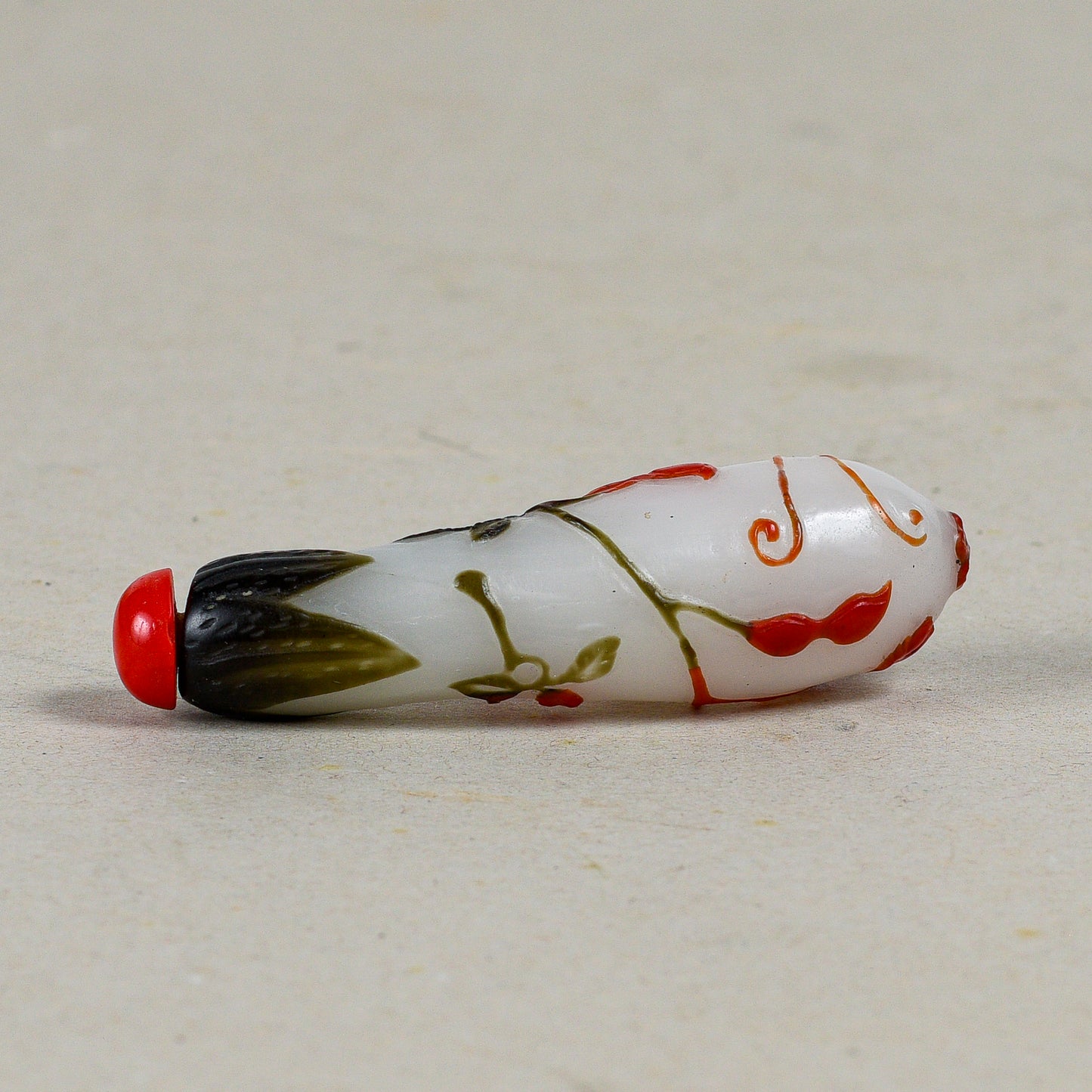 Boccetta Da Fiuto Cinese Snuff Bottle In Vetro Finemente Decorata