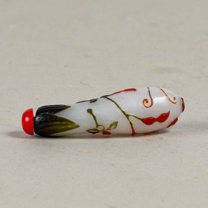 Boccetta Da Fiuto Cinese Snuff Bottle In Vetro Finemente Decorata