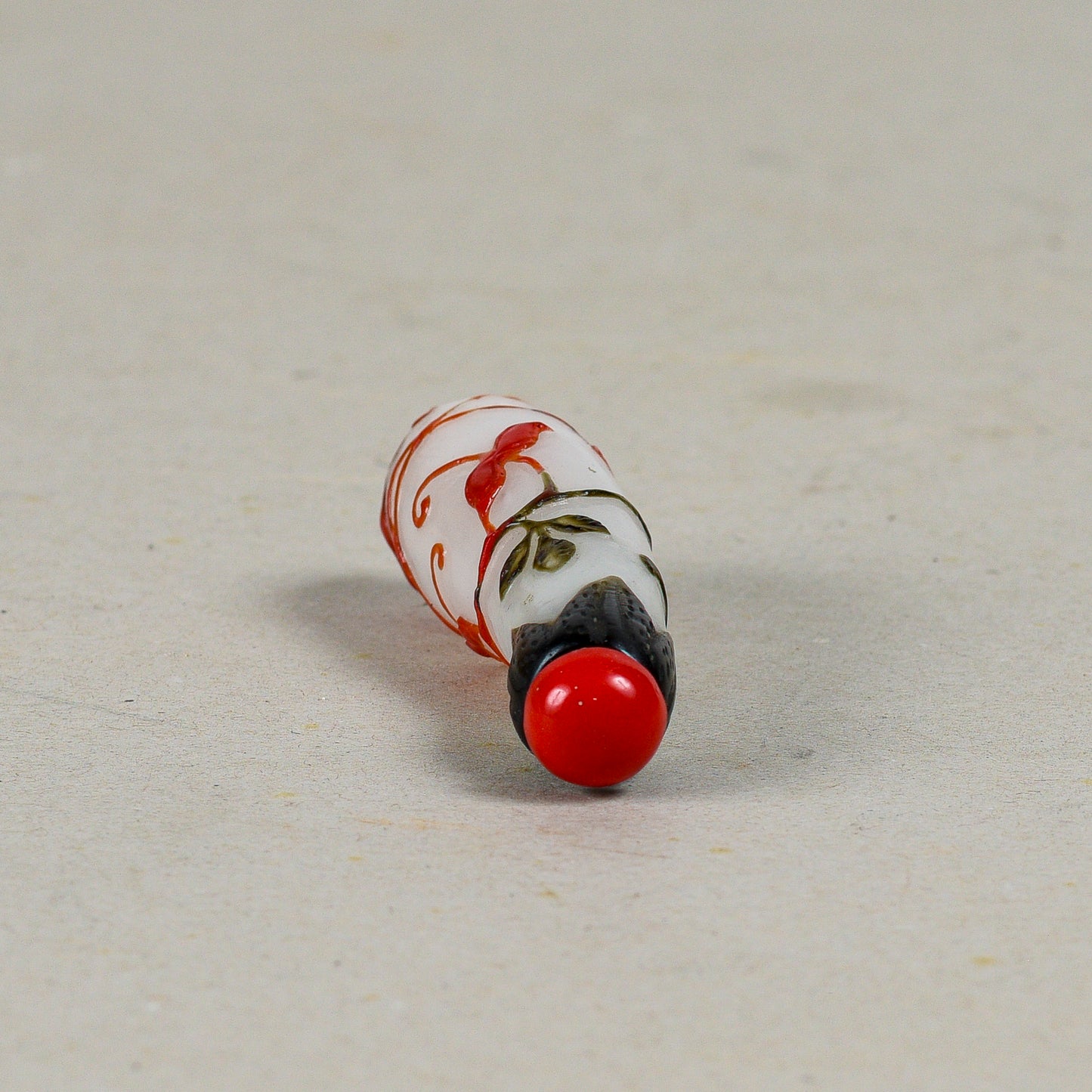Boccetta Da Fiuto Cinese Snuff Bottle In Vetro Finemente Decorata