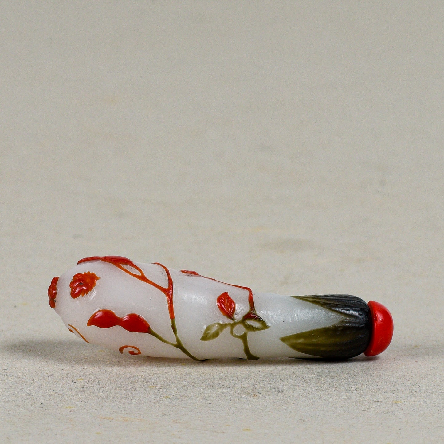 Boccetta Da Fiuto Cinese Snuff Bottle In Vetro Finemente Decorata