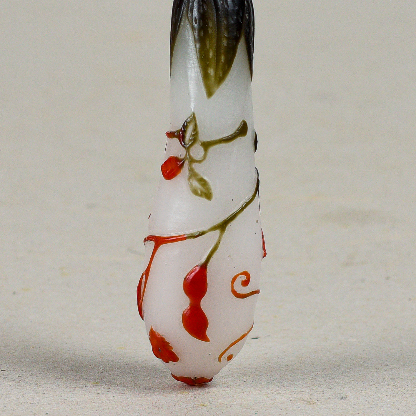 Boccetta Da Fiuto Cinese Snuff Bottle In Vetro Finemente Decorata