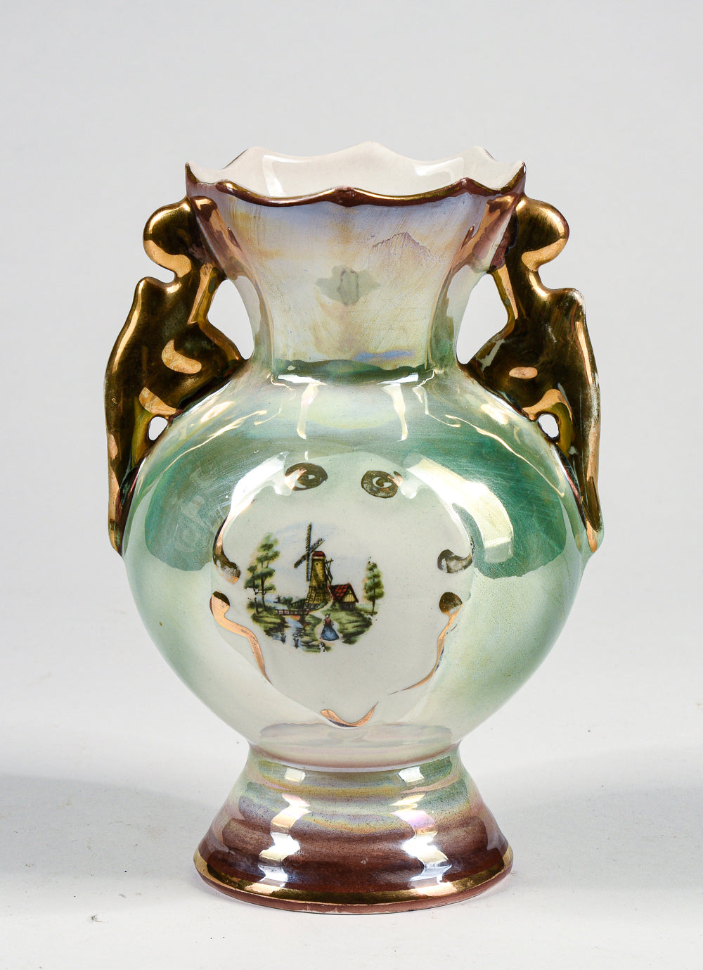 anfora in porcellana smaltata cangiante ceramica Gualdo Tadino 1950