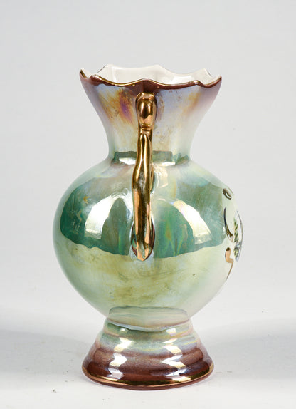 anfora in porcellana smaltata cangiante ceramica Gualdo Tadino 1950