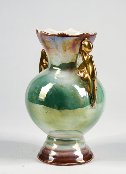 anfora in porcellana smaltata cangiante ceramica Gualdo Tadino 1950