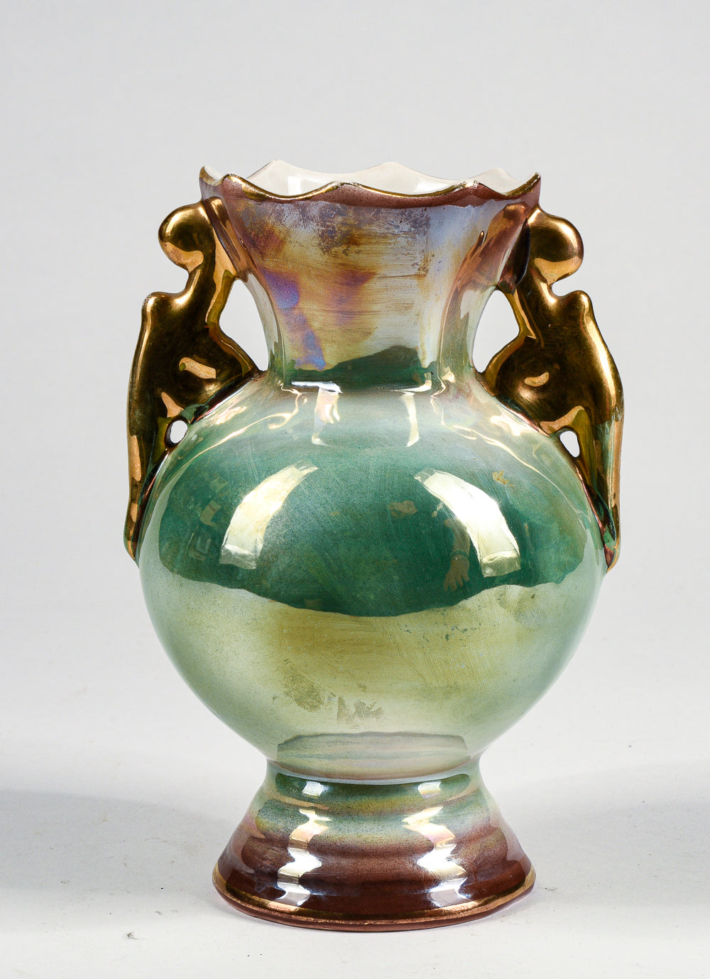 anfora in porcellana smaltata cangiante ceramica Gualdo Tadino 1950