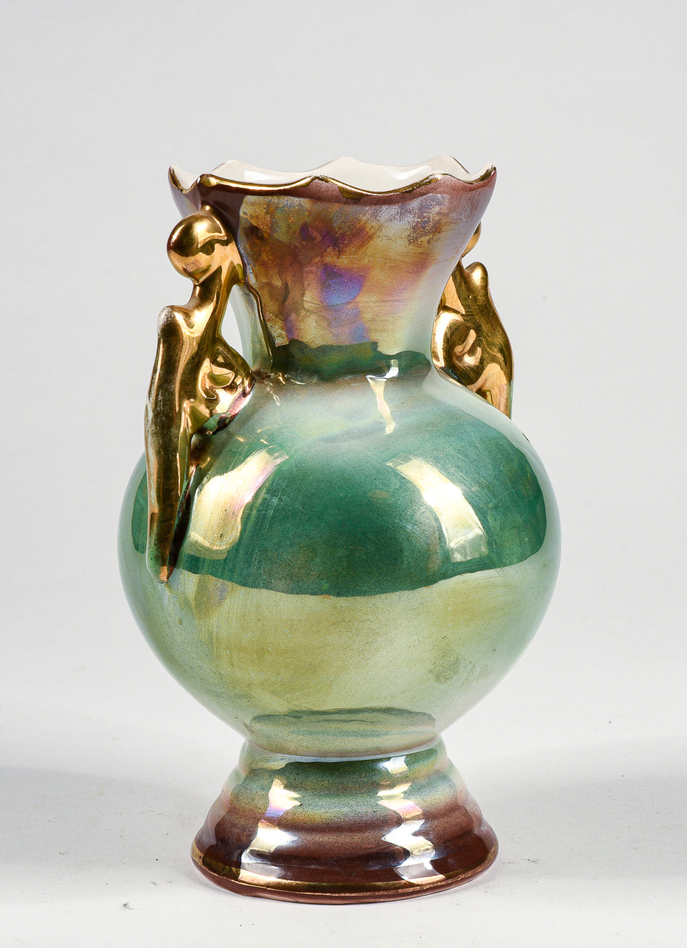 anfora in porcellana smaltata cangiante ceramica Gualdo Tadino 1950
