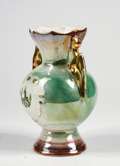 anfora in porcellana smaltata cangiante ceramica Gualdo Tadino 1950