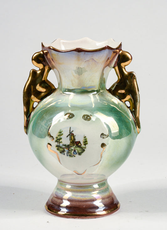 anfora in porcellana smaltata cangiante ceramica Gualdo Tadino 1950