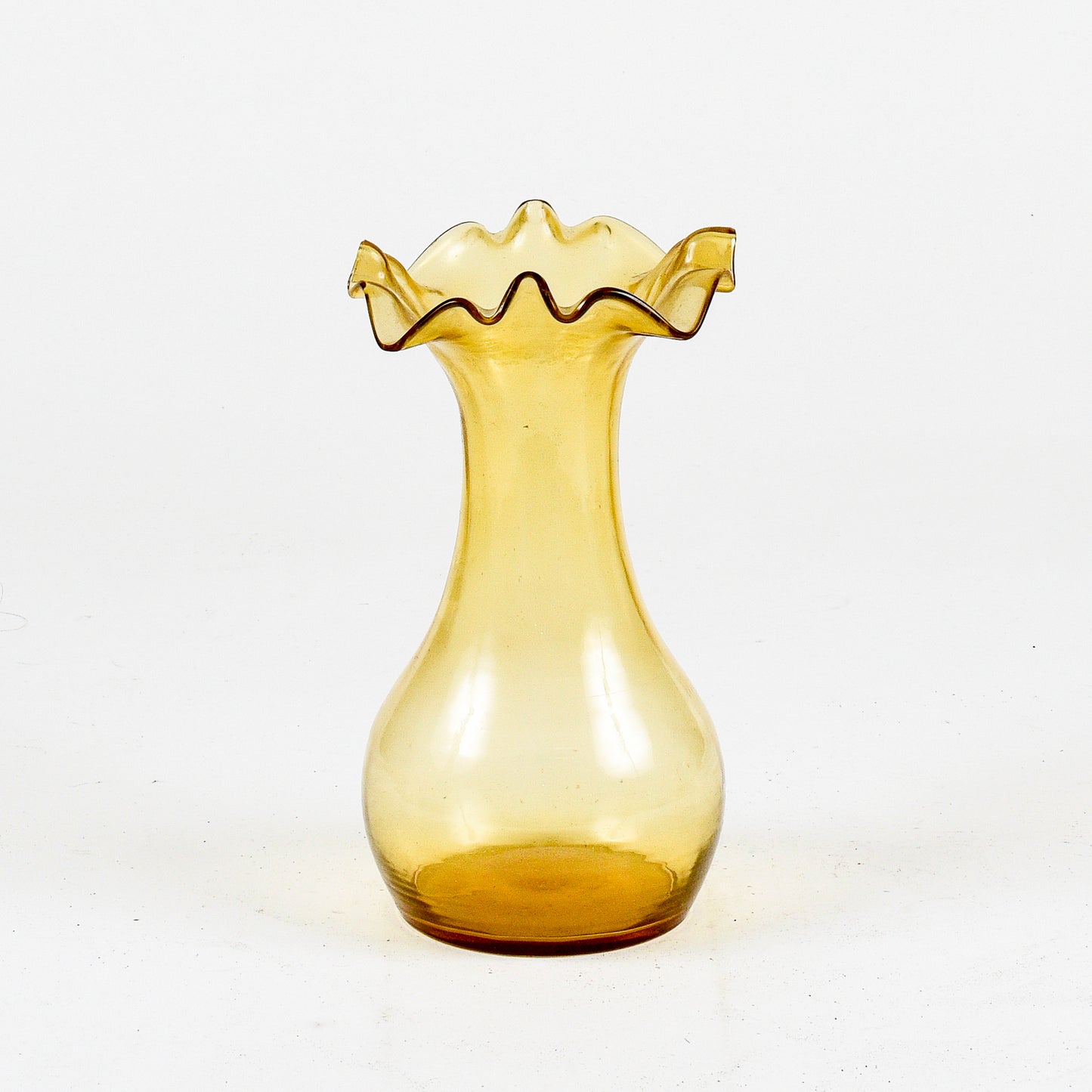 Vaso in vetro soffiato giallo inizio XX secolo