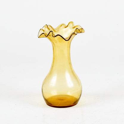 Vaso in vetro soffiato giallo inizio XX secolo