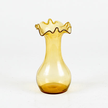 Vaso in vetro soffiato giallo inizio XX secolo